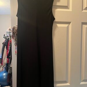 S.L. Fashions Classic Black Midi Dress